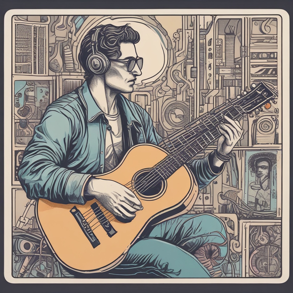 Musician performing live music stream